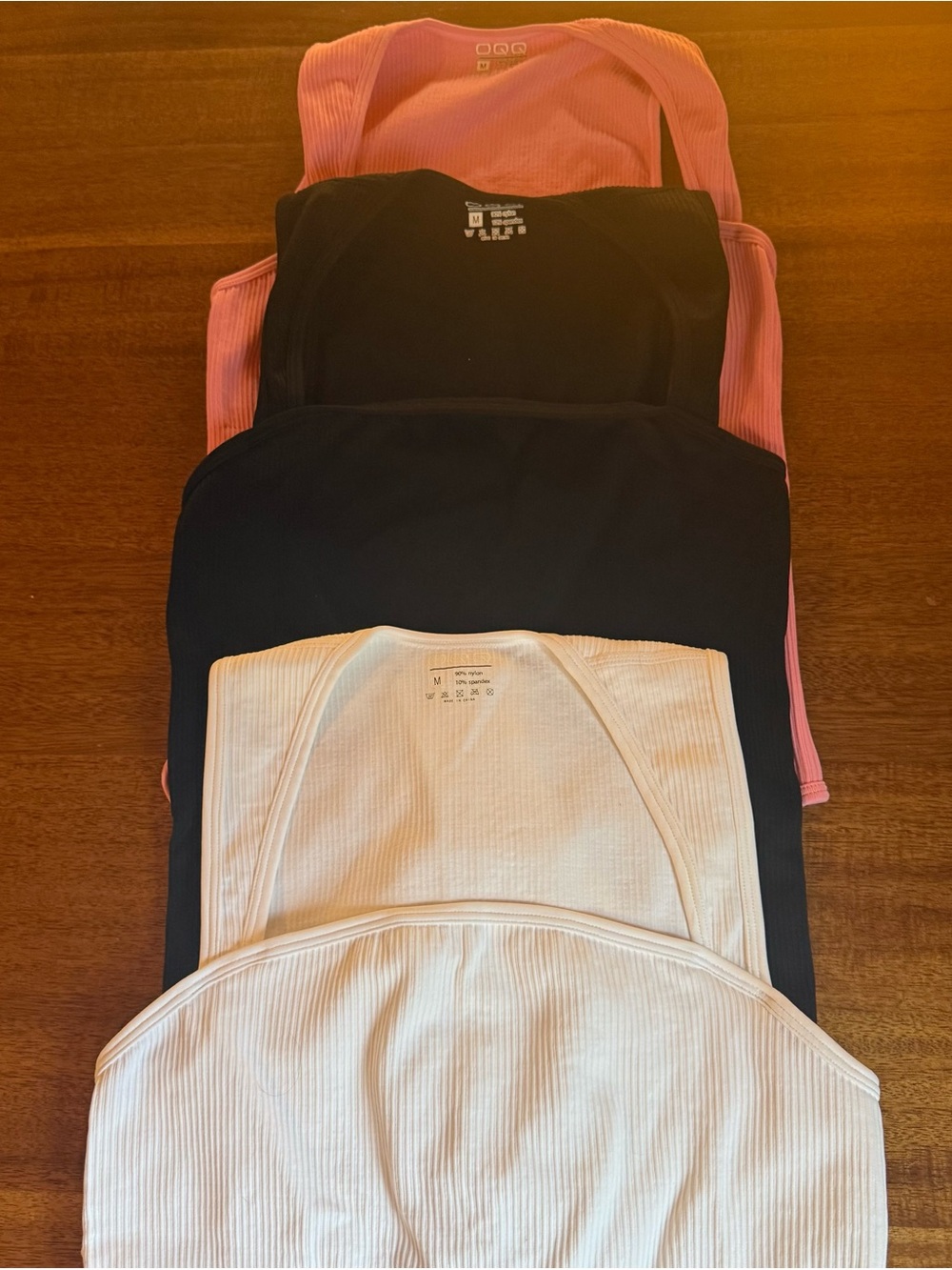 Ribbed Sleeveless Bodysuit Bundle of 3 Black, White and Pink